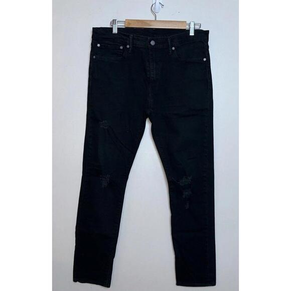 Levi’s Men’s Premium Skinny 510 Jeans Sz 34x32 Black Distressed (34x30 measured) - Picture 1 of 8